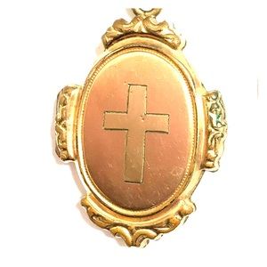 Vintage cross necklace pendant locket for photos